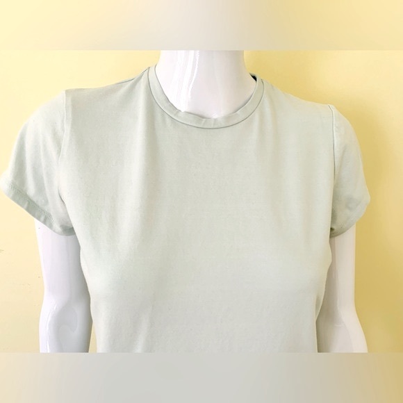 Jones New York Luxe cotton tops lot of 2 light blue & navy blue crew neck US S-M - Picture 9 of 14